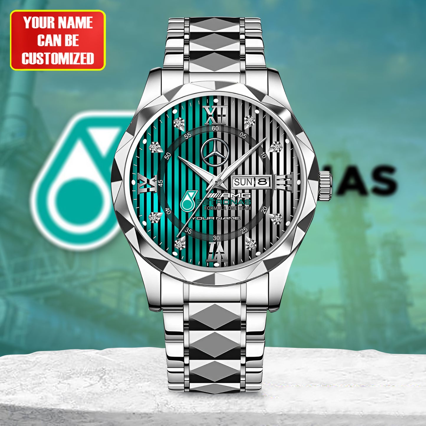 Personalized Merc AMG Petronas Alloy Charley Watch V2