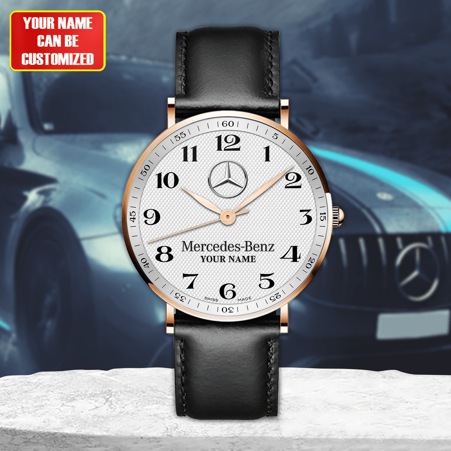 Personalized Merc Longiness Quartz Leather Watch Q170606