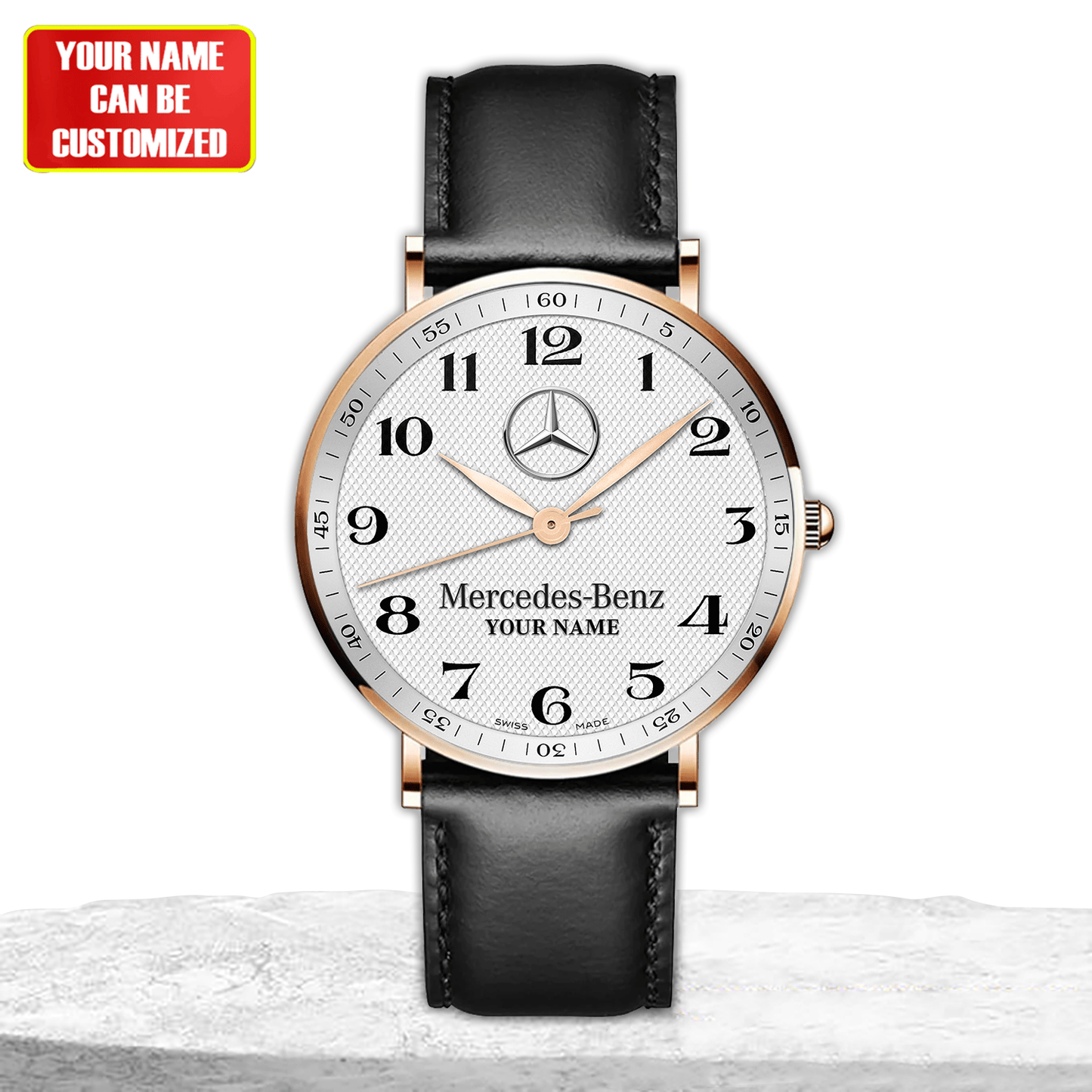 Personalized Merc Longiness Quartz Leather Watch Q170606