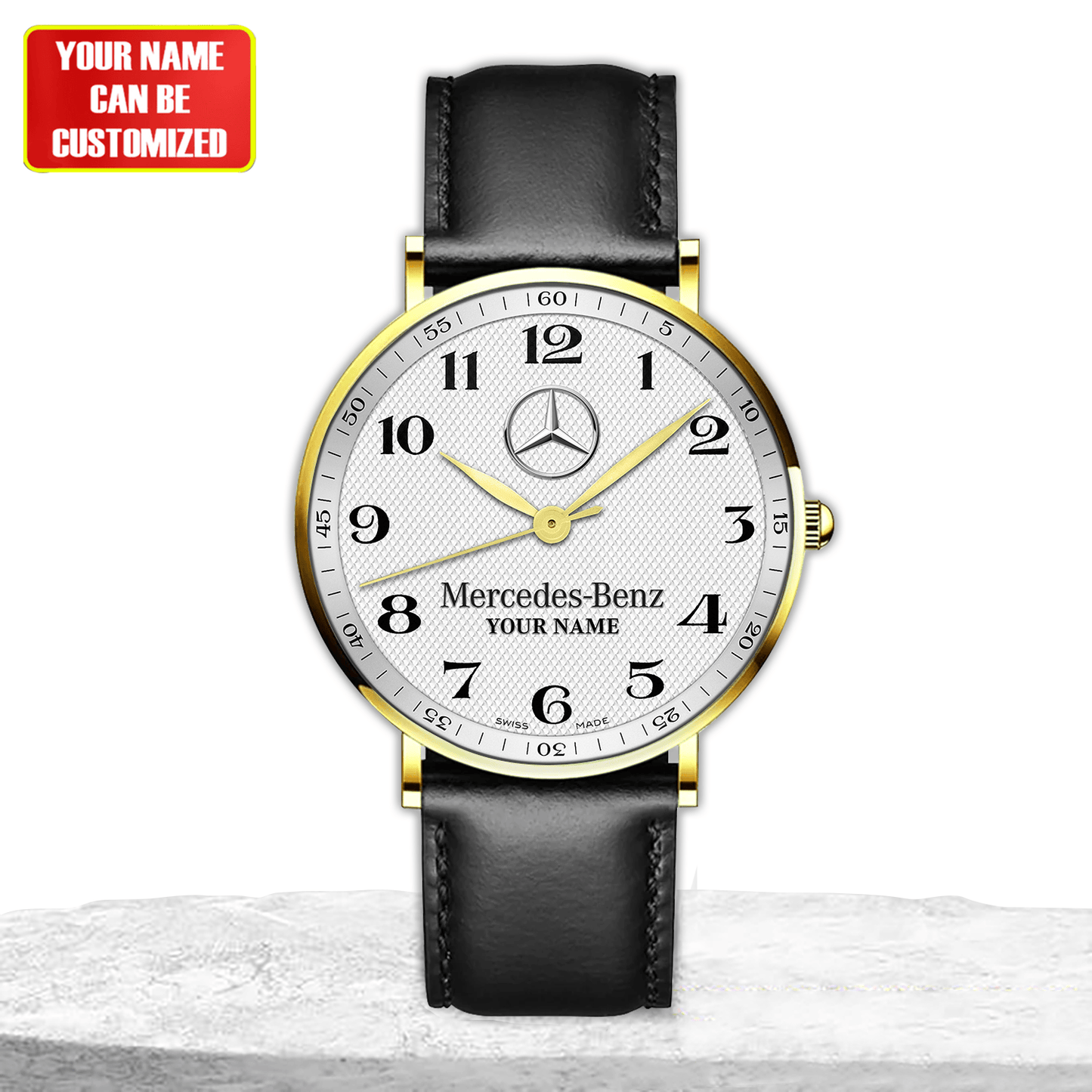 Personalized Merc Longiness Quartz Leather Watch Q170606