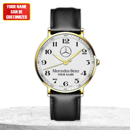 Personalized Merc Longiness Quartz Leather Watch Q170606