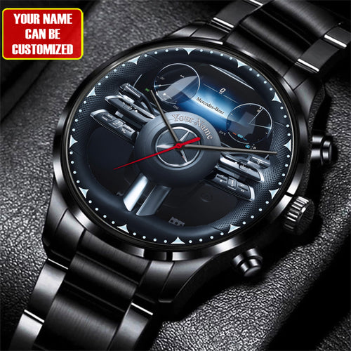 Personalized Merc Steering Wheel Luxury Stainless Steel Watch V6