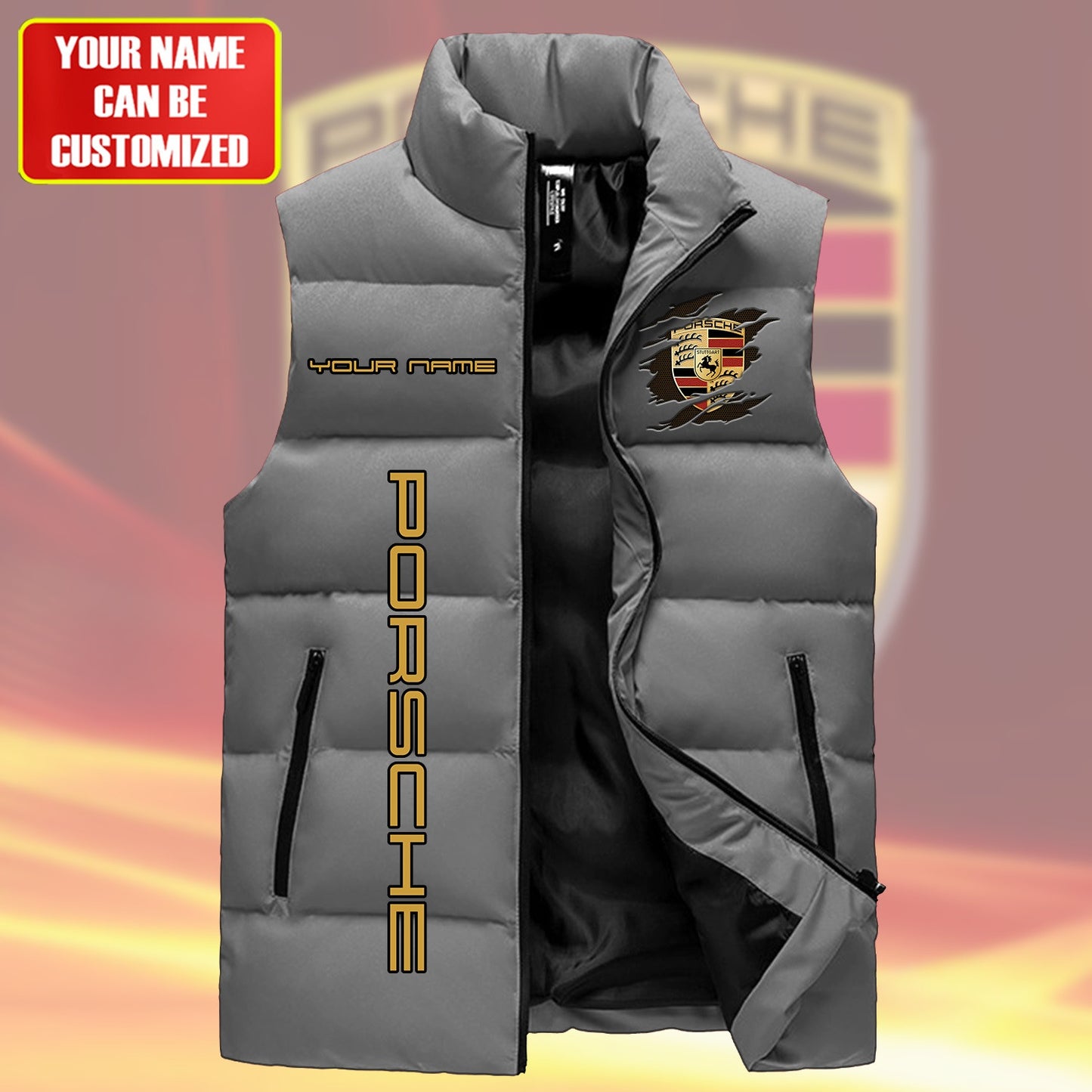 Pors Tear Sleeveless Windproof Puffer Jacket