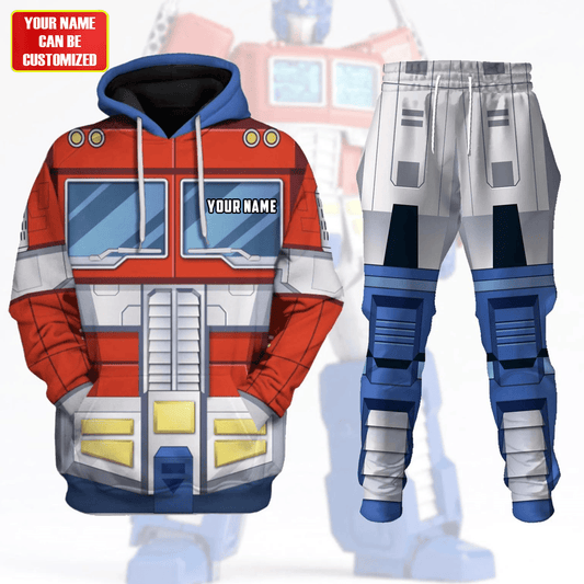 Personalized Transformer Optimus Prime 3D All over Printed Hoodie and Sweatpants set