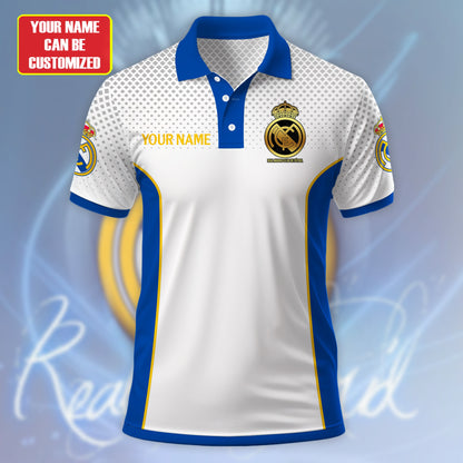 Personalized Real Madrid Q4 3D Full Printing Set , Real Madrid Q4 Shirt , Real Madrid Set , Zipper Polo, Hoodie , Short , Polo , hawaii