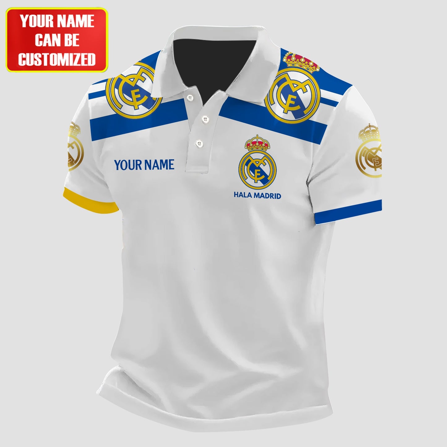 Personalized Real Madrid Q5 3D Full Printing Set , Real Madrid Q5 Shirt , Real Madrid Set , Zipper Polo, Hoodie , Short , Polo , hawaii