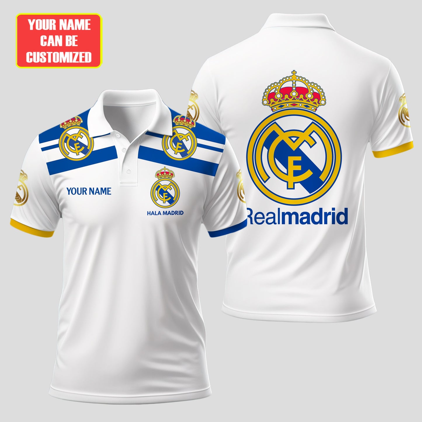 Personalized Real Madrid Q5 3D Full Printing Set , Real Madrid Q5 Shirt , Real Madrid Set , Zipper Polo, Hoodie , Short , Polo , hawaii