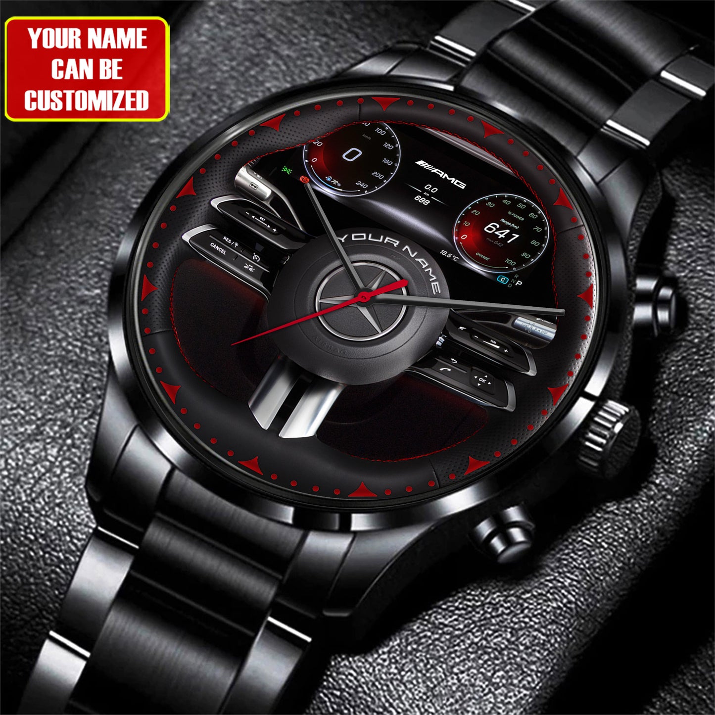 Personalized Merc AMG Cockpit Luxury Stainless Steel Watch V2
