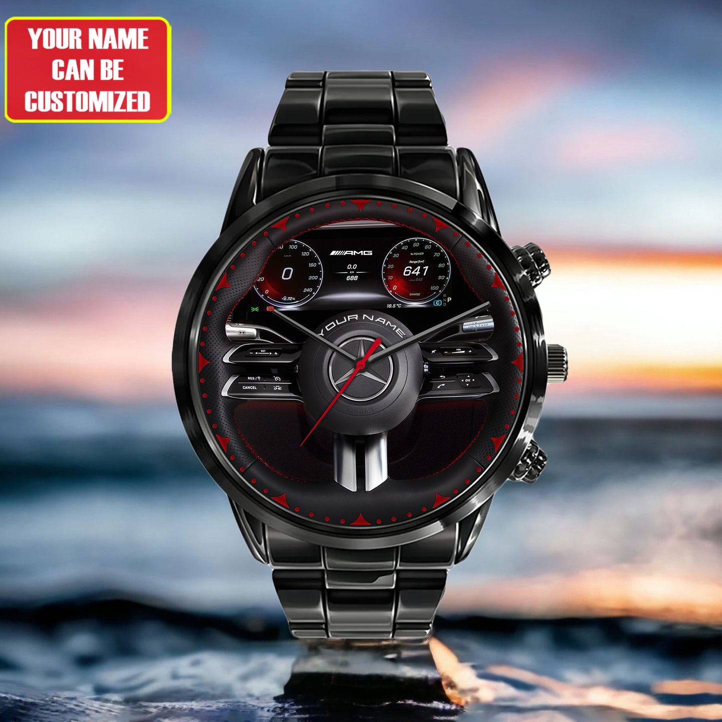 Personalized Merc AMG Cockpit Luxury Stainless Steel Watch V2