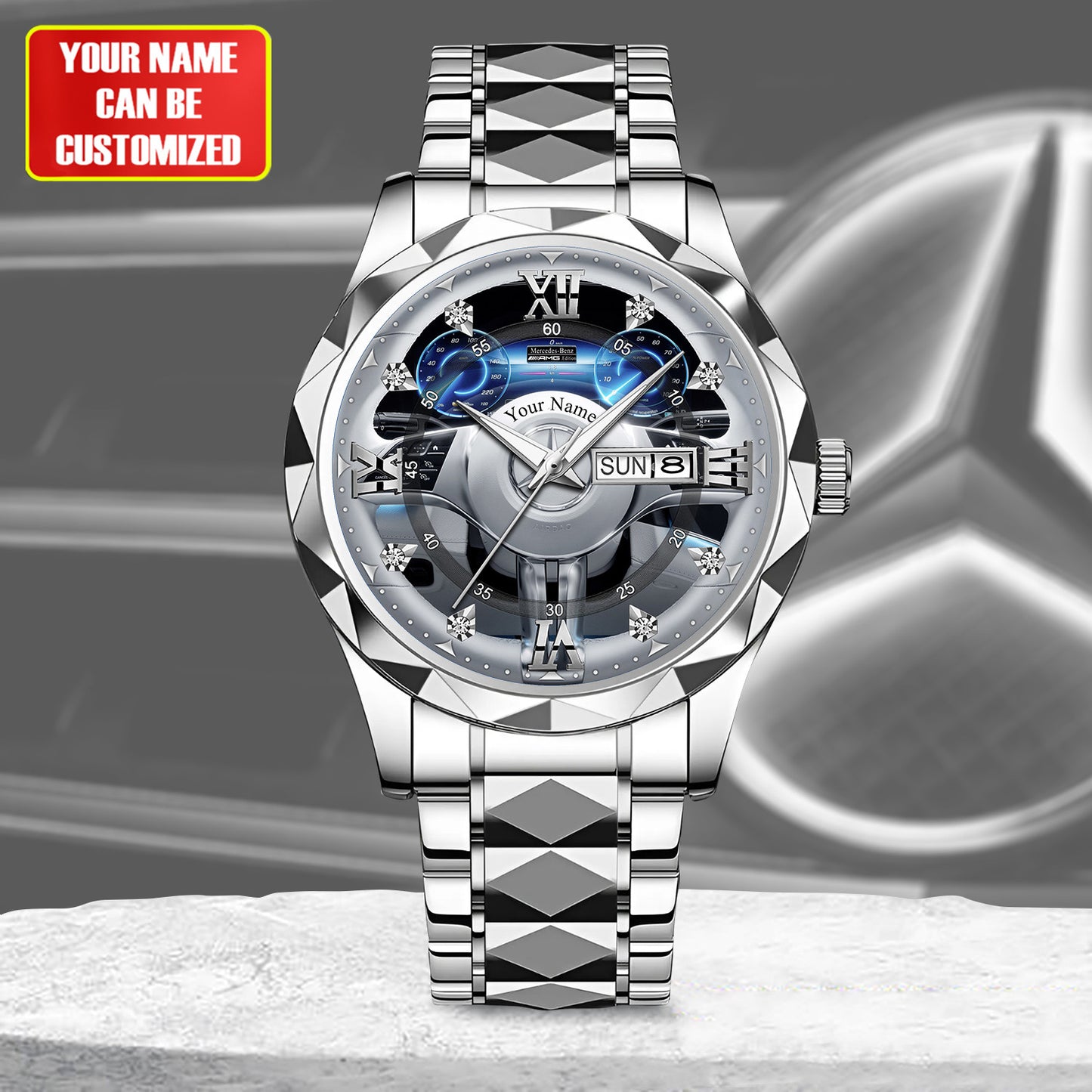 Personalized Merc AMG Line Luxury Alloy Charley Watch