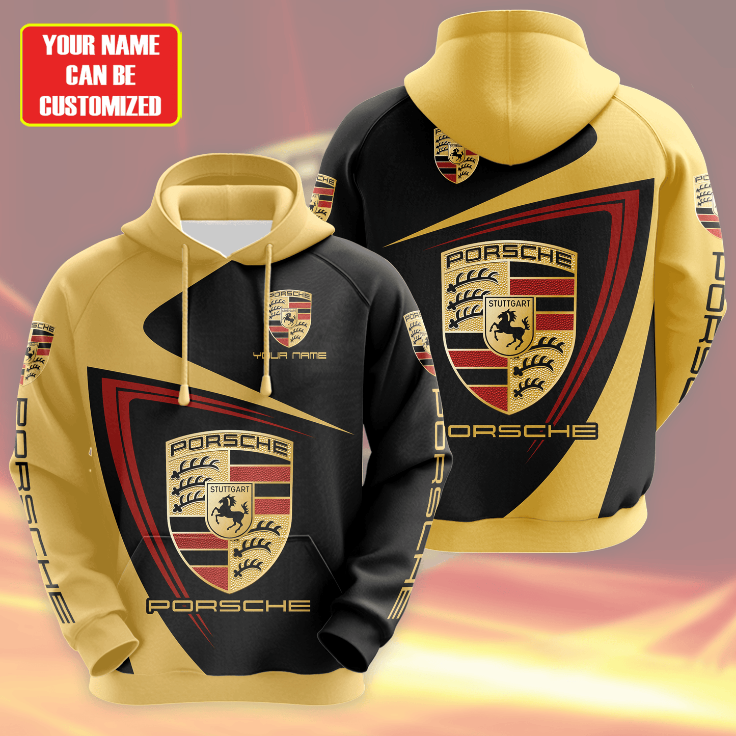 Personalized Pors Sport 3D All over Printed Hoodie and Sweatpants set