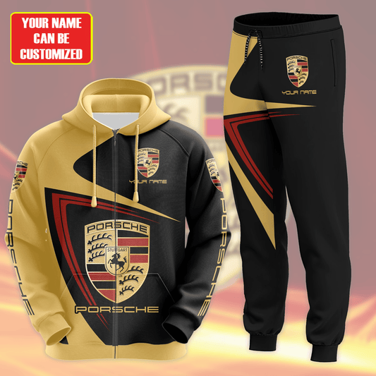 Personalized Pors Sport 3D All over Printed Hoodie and Sweatpants set