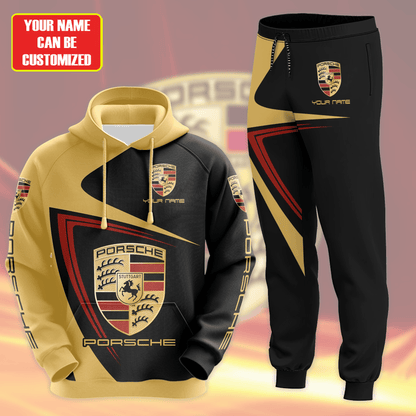 Personalized Pors Sport 3D All over Printed Hoodie and Sweatpants set
