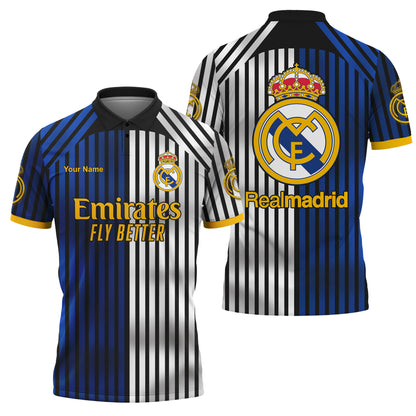 Personalized Real Madrid Q6 3D Full Printing Set , Real Madrid Q6 Shirt , Real Madrid Set , Zipper Polo, Hoodie , Short , Polo , hawaii