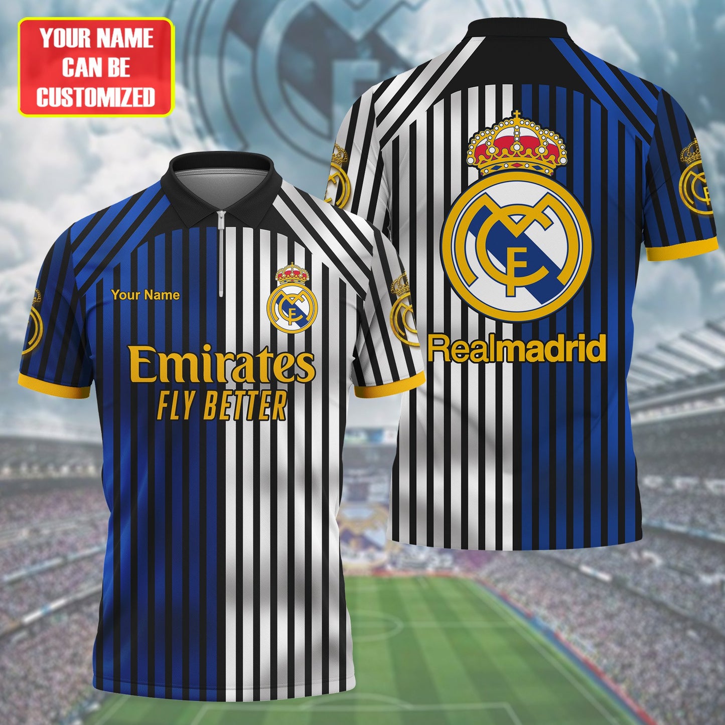 Personalized Real Madrid Q6 3D Full Printing Set , Real Madrid Q6 Shirt , Real Madrid Set , Zipper Polo, Hoodie , Short , Polo , hawaii