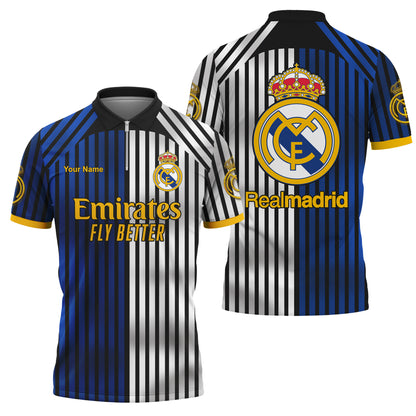 Personalized Real Madrid Q6 3D Full Printing Set , Real Madrid Q6 Shirt , Real Madrid Set , Zipper Polo, Hoodie , Short , Polo , hawaii