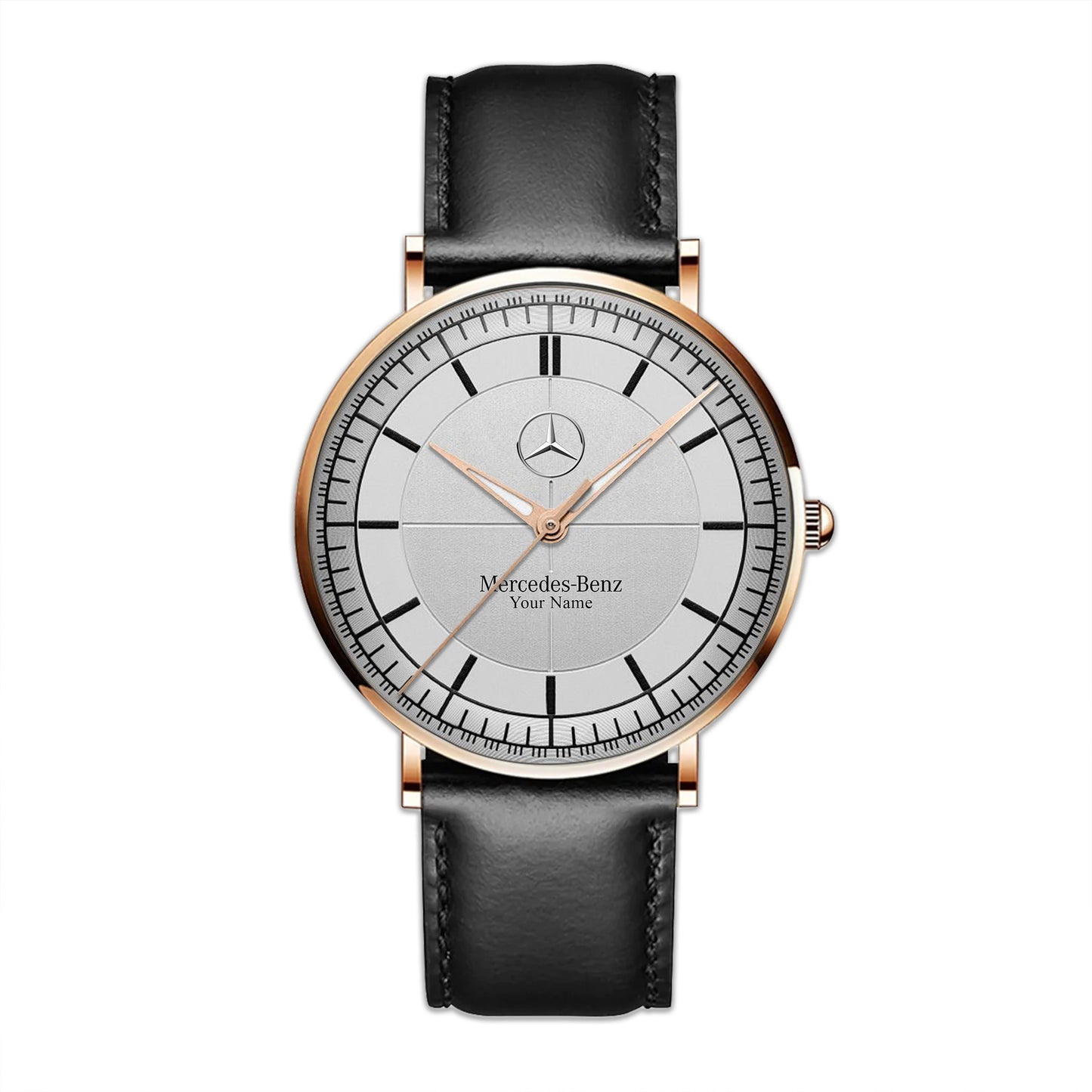 Personalized Merc Raymond Weil Quartz Leather Watch