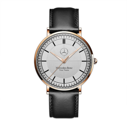 Personalized Merc Raymond Weil Quartz Leather Watch