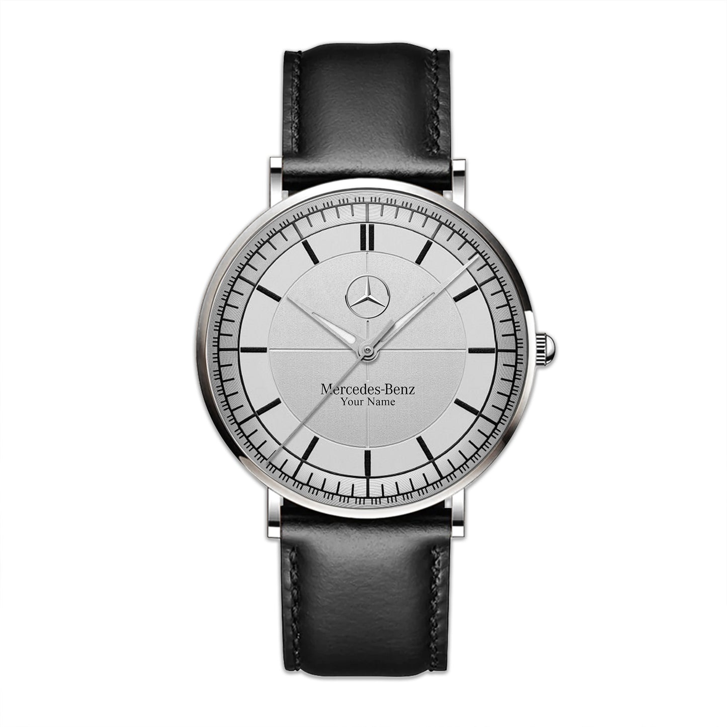 Personalized Merc Raymond Weil Quartz Leather Watch