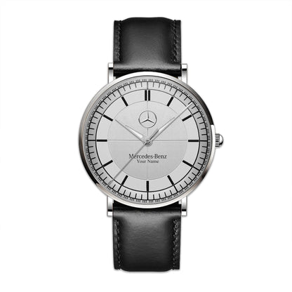 Personalized Merc Raymond Weil Quartz Leather Watch