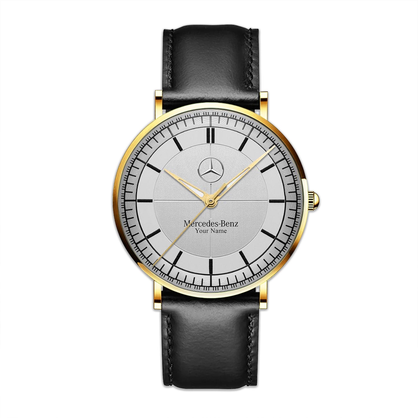Personalized Merc Raymond Weil Quartz Leather Watch
