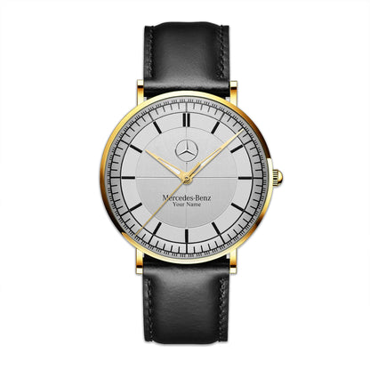 Personalized Merc Raymond Weil Quartz Leather Watch