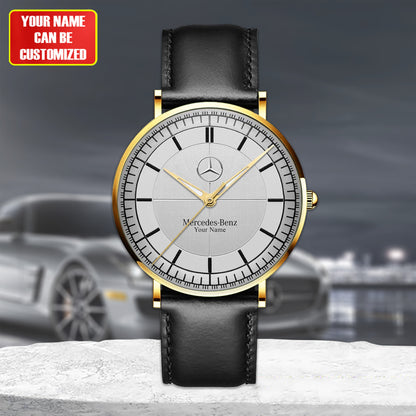 Personalized Merc Raymond Weil Quartz Leather Watch