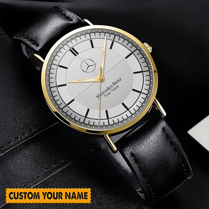 Personalized Merc Raymond Weil Quartz Leather Watch