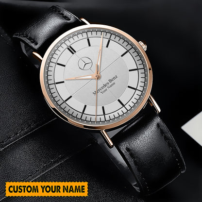 Personalized Merc Raymond Weil Quartz Leather Watch