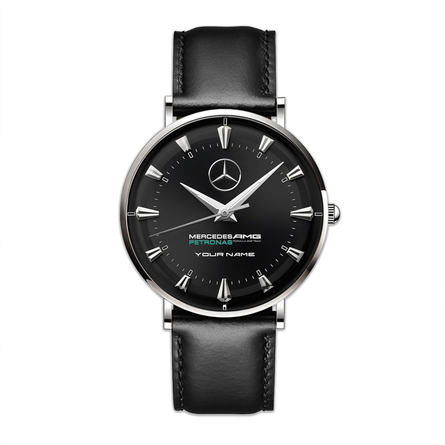 Personalized Merc AMG Petronas Quartz Leather Watch