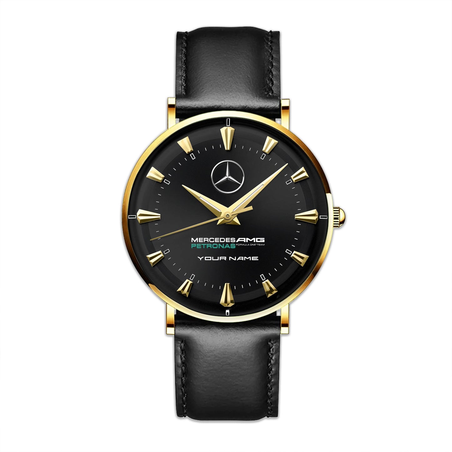 Personalized Merc AMG Petronas Quartz Leather Watch