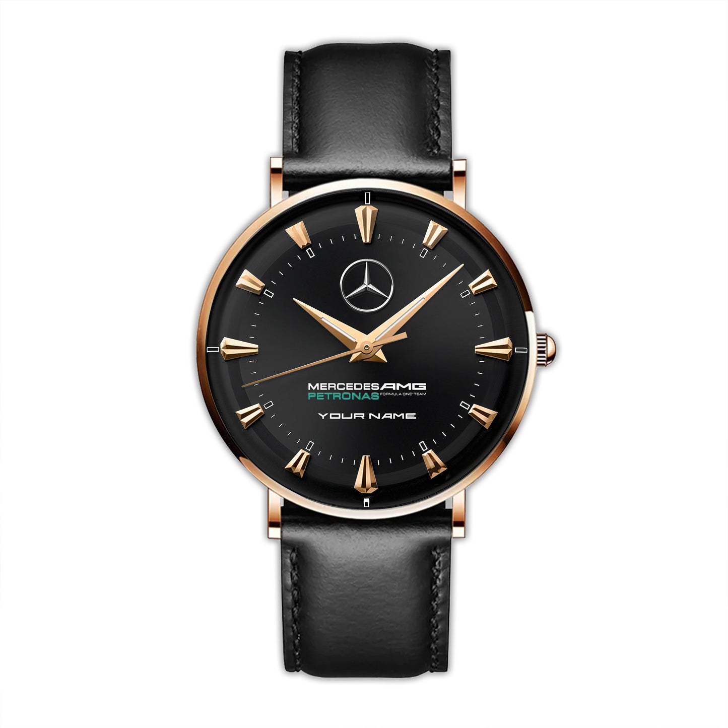 Personalized Merc AMG Petronas Quartz Leather Watch