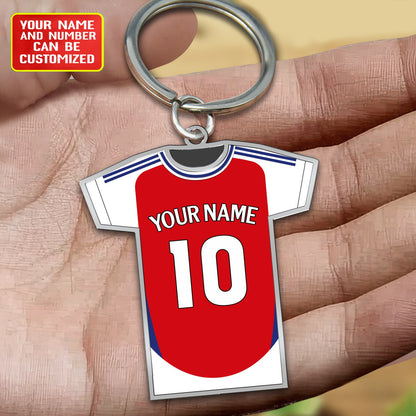 Personalized Football Shirt Keyring - Arsenal Fan Keyring, Football Keychain