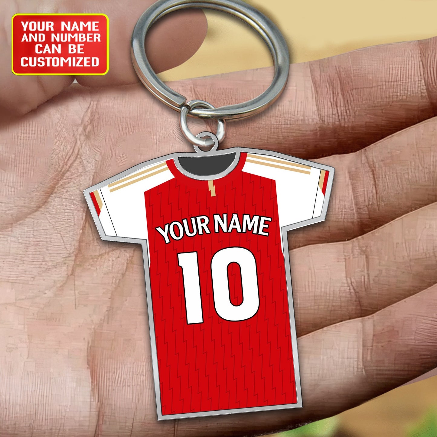 Personalized Football Shirt Keyring - Arsenal Fan Keyring, Football Keychain