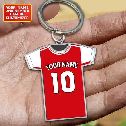 Personalized Football Shirt Keyring - Arsenal Fan Keyring, Football Keychain