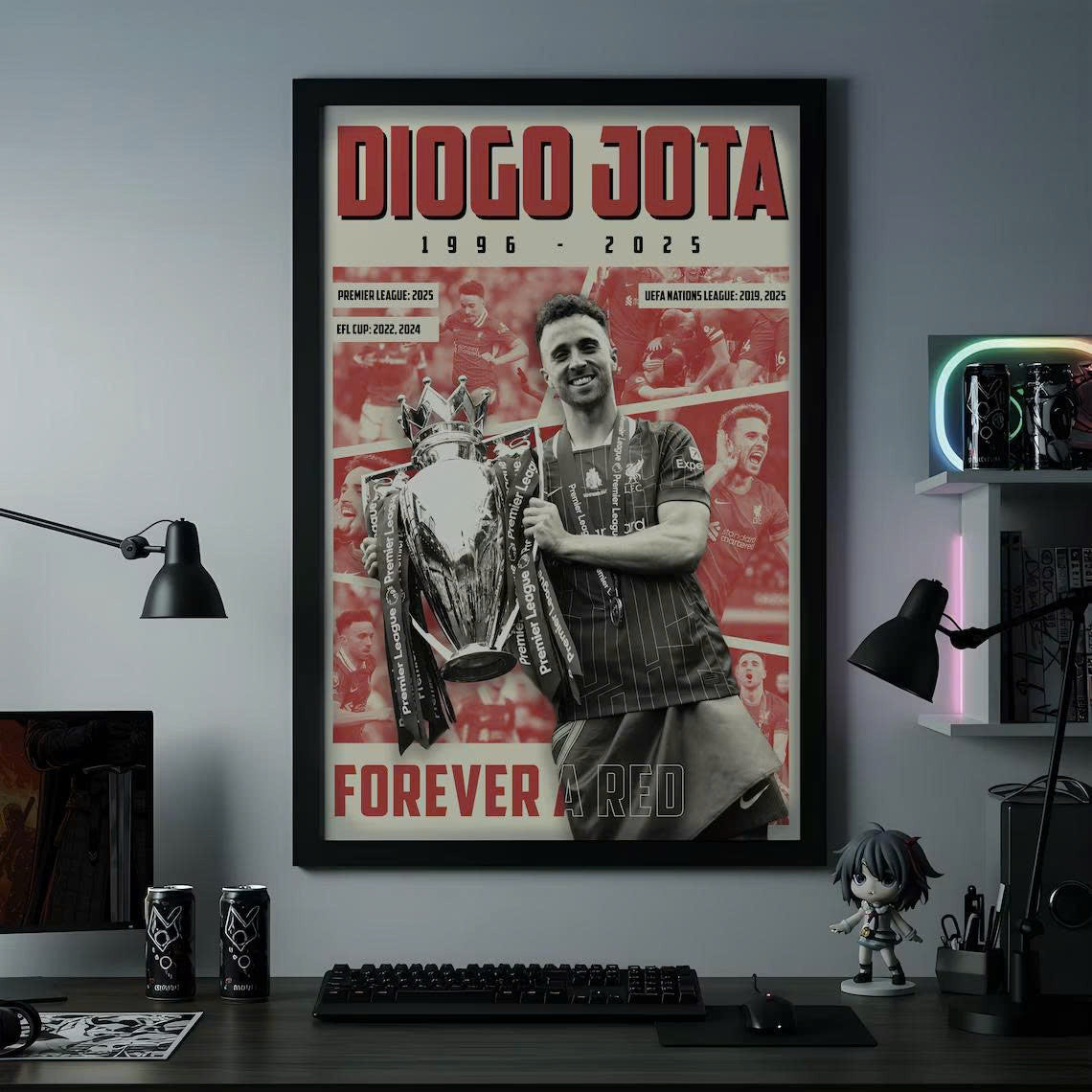 D.J Forever a Red LVP All Over Printed Canvas Poster