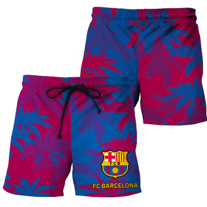 Personalized Barcelona FC Tropical Hawaii Shirt Beach Short V2