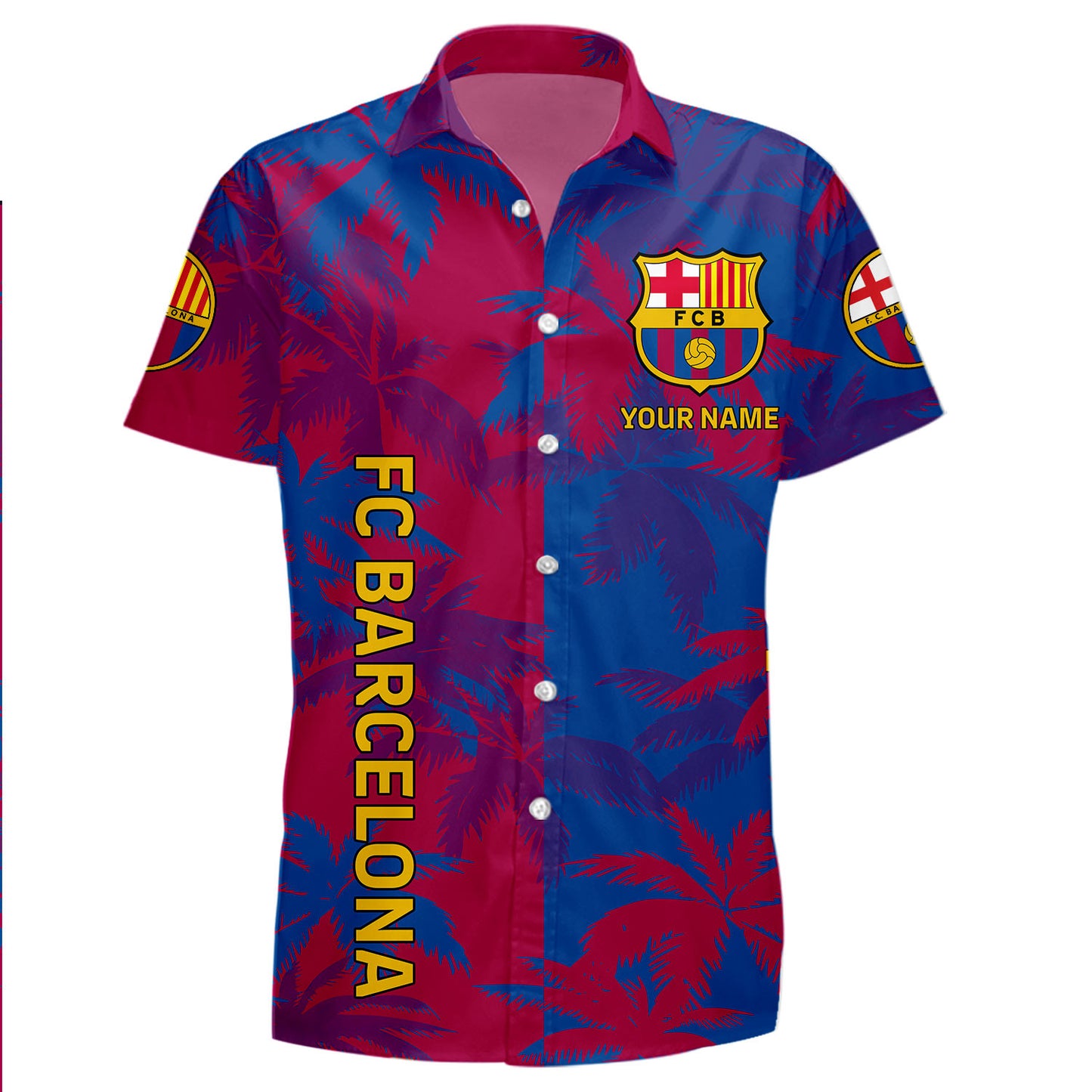 Personalized Barcelona FC Tropical Hawaii Shirt Beach Short V2