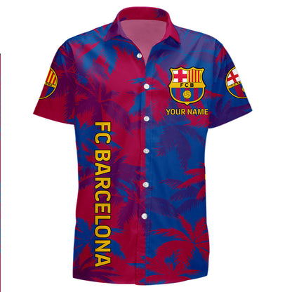 Personalized Barcelona FC Tropical Hawaii Shirt Beach Short V2