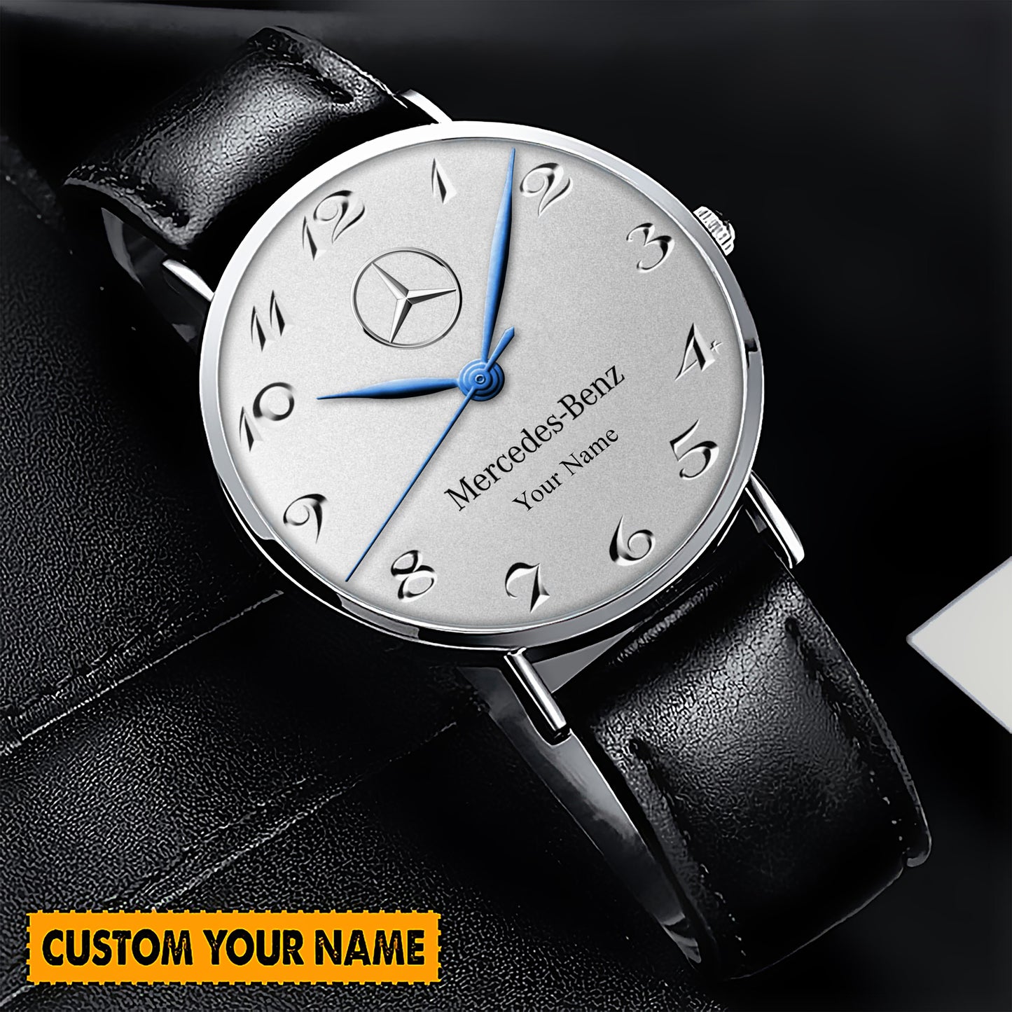 Personalized Merc Master Quartz Leather Watch Q170604