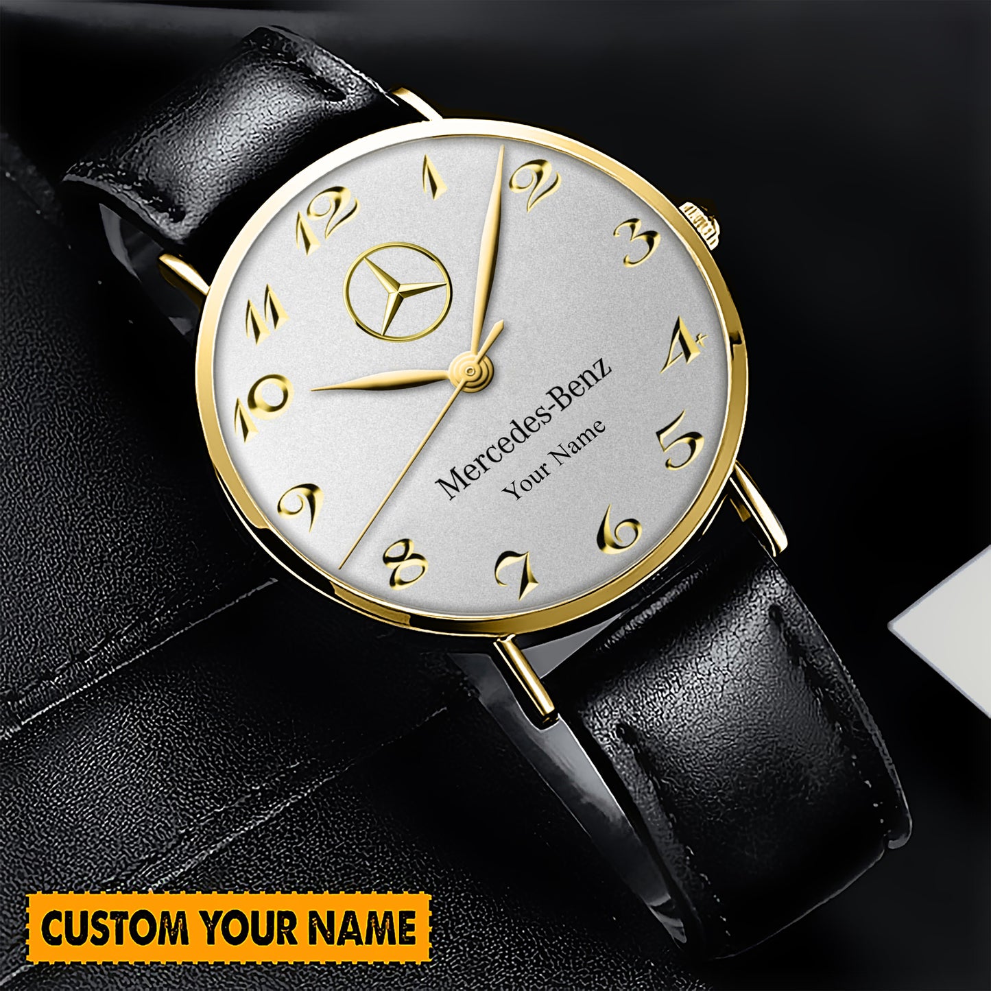 Personalized Merc Master Quartz Leather Watch Q170604