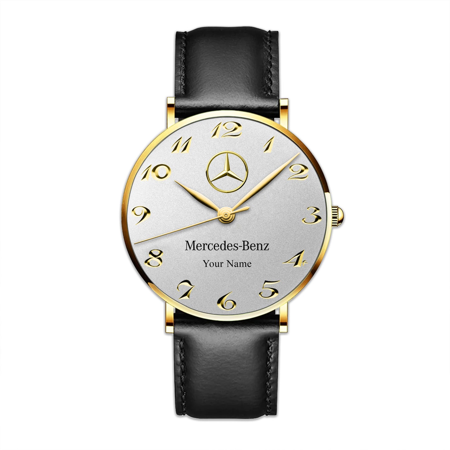 Personalized Merc Master Quartz Leather Watch Q170604