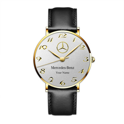 Personalized Merc Master Quartz Leather Watch Q170604