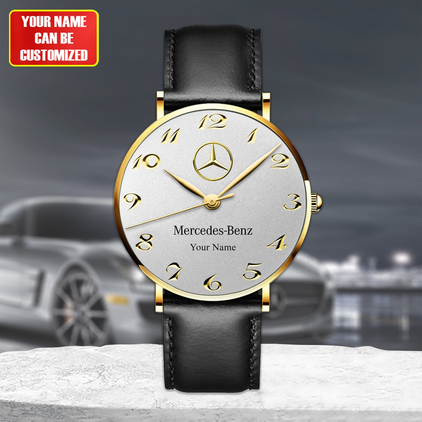 Personalized Merc Master Quartz Leather Watch Q170604