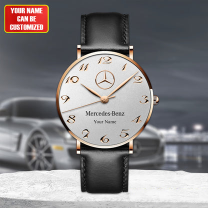 Personalized Merc Master Quartz Leather Watch Q170604