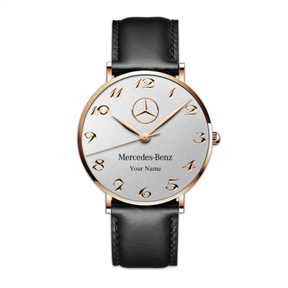Personalized Merc Master Quartz Leather Watch Q170604