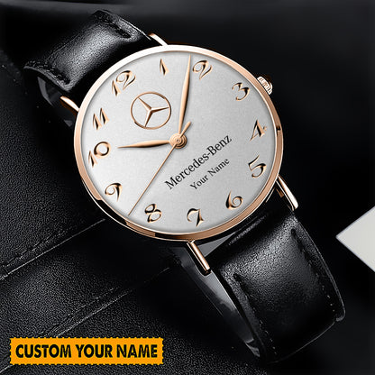 Personalized Merc Master Quartz Leather Watch Q170604