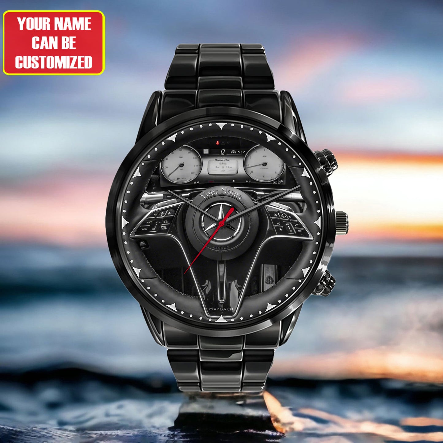 Personalized Merc MB Cockpit Luxury Stainless Steel Watch