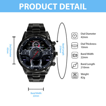 Personalized Merc Wagon Cockpit Luxury Stainless Steel Watch