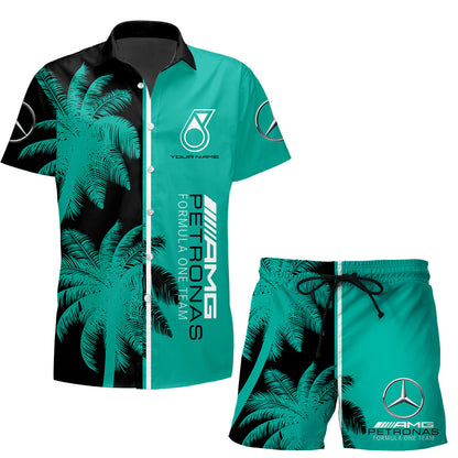 Personalized Merc AMG Petronas Tropical Hawaii Shirt Beach Short V15
